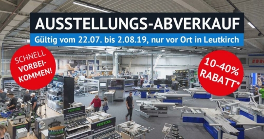 Ausstellungs-ABVERKAUF bei Miller Maschinen und  Werkzeuge in Leutkirch