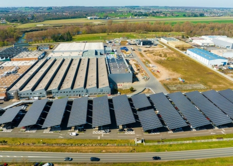 Solarcarporte - Carport mit Solardach - Solare Parkplatzüberdachung für Parkplätze