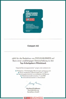 FOCUS Business: Compart ist Top-Arbeitgeber im Mittelstand