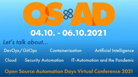Open Source Automation Days: Münchens größte herstellerunabhängige Open Source Konferenz findet vom 04.10. bis 06.10.2021 virtuell statt