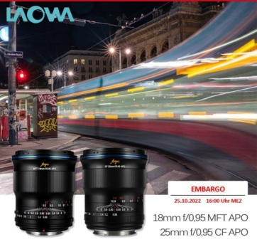 LAOWA präsentiert zwei neue lichtstarke Argus Objektive für MFT- und APS-C-Kameras