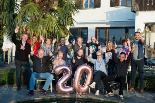 Mitarbeiter feiern 20 Jahre Software4Professionals am Vierwaldstättersee