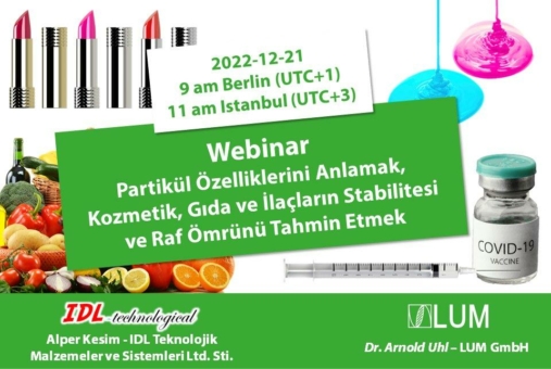 Partikeleigenschaften, Stabilität und Lagerstabilitätsvorhersage von Kosmetika, Lebensmitteln (Webinar | Online)