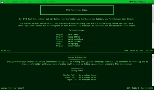 Der „JMMG Text File Editor“ Version 1.50 ist da