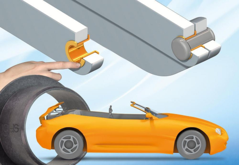 Spielfreie Mehrlenkerscharniere für Automotive mit selbstkalibrierenden iglidur Gleitlagern