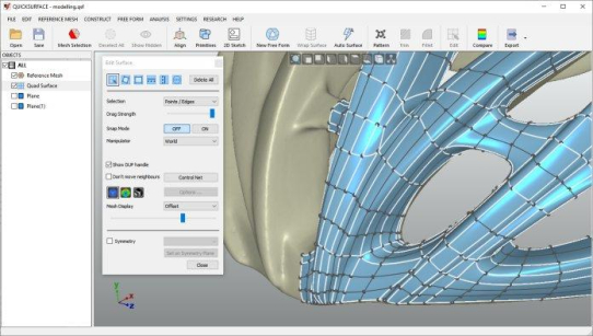 QUICKSURFACE / Mesh2Surface Reverse Engineering Flächenrückführung einfach und bezahlbar