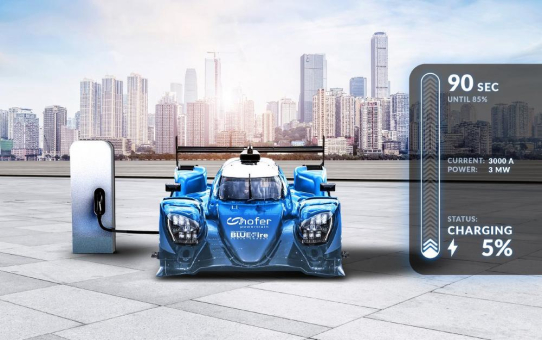 Spitzenladezeiten für den E-Motorsport: Mit Megawatt von 5% auf 85% Batterieladung (SOC) in knapp 90 Sekunden