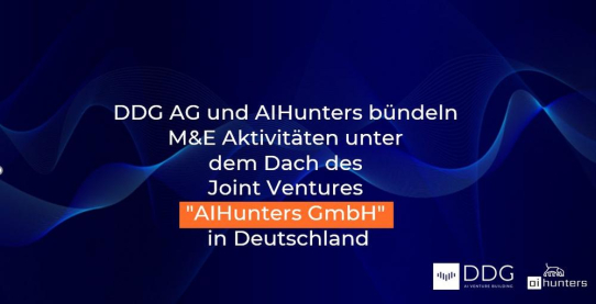 DDG AG und AIHunters kooperieren und bündeln Aktivitäten im M&E Bereich unter dem Dach des Joint Ventures "AIHunters GmbH" in Deutschland