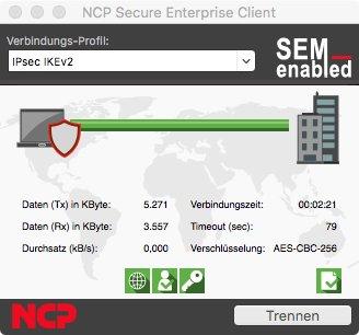 NCP Secure macOS Clients mit Authentisierung via Fingerabdruck