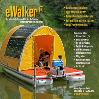 eWalker® - das aufblasbare Hausboot für den Kofferraum