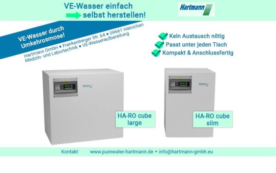 Hohe Wasserqualität mit VE-Wasser ohne zusätzliche Arbeit im Labor?