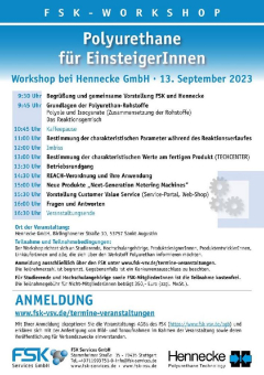 Jetzt anmelden: Zweiter FSK-Workshop Polyurethane für EinsteigerInnen