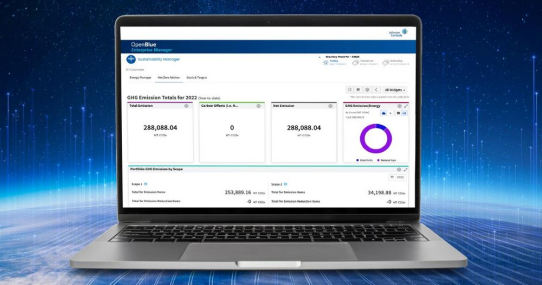 OpenBlue Net Zero Advisor: Den CO2-Fußabdruck digital bewerten, Emissionsziele festlegen, Emissionen verwalten und Fortschritte verfolgen
