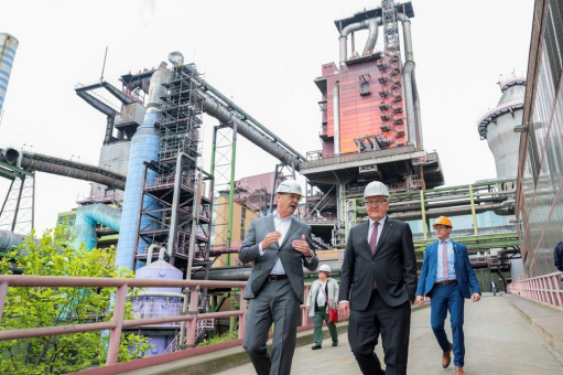 Bundespräsident Frank-Walter Steinmeier besucht thyssenkrupp Steel und informiert sich über den Stand der Transformation bei thyssenkrupp Steel