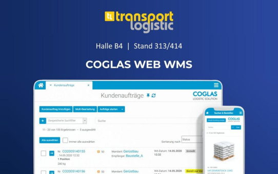 Die Stärken des COGLAS WEB WMS auf der Transport Logistic entdecken