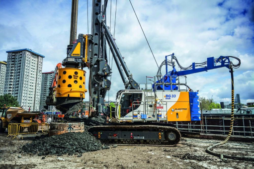 Premiere: Cementation Skanska setzt erstes netzbetriebenes Bauer-Bohrgerät ein