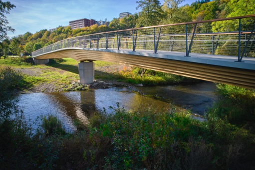 Blockträgerbrücke in Frankenberg (Eder) gewinnt Anerkennung beim Deutschen Holzbaupreis 2023