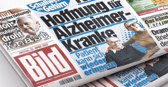 BILD-Zeitung titelt: „Schallwellen ins Gehirn – Neue Hoffnung für Alzheimer-Kranke“
