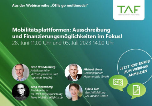 Einladung zum 4. ÖPNV Webinar TAF mobile: Ausschreibung und Finanzierungsmöglichkeiten im Fokus!