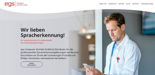egs Computer Vertrieb setzt auf nachhaltiges Webdesign