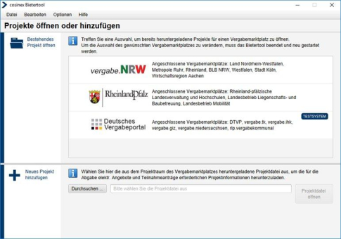 cosinex GmbH entwickelt Tool zur plattformübergreifenden Abgabe elektronischer Angebote bei öffentlichen Aufträgen