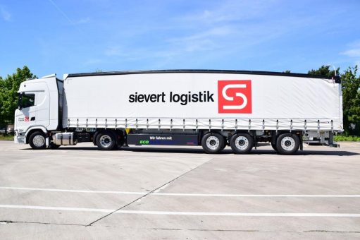 Sievert Logistik senkt CO2-Emissionen durch Einsatz von EcoFLEX-Aufliegern