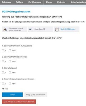 UDS Beratung schult verantwortliche Personen mit einzigartigem Prüfungstool zur DIN 14675