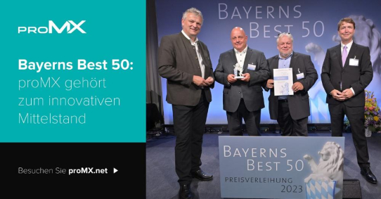 Bayerns Best 50: proMX gehört zum innovativen Mittelstand