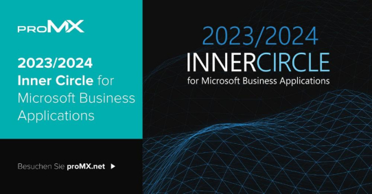 proMX in Inner Circle for Microsoft Business Applications 2023/2024  aufgenommen