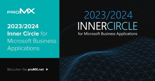 proMX in Inner Circle for Microsoft Business Applications 2023/2024  aufgenommen