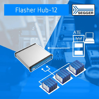 SEGGER Flasher Hub-12 – der Hochgeschwindigkeits-Gang-Programmer mit integriertem USB-Hub