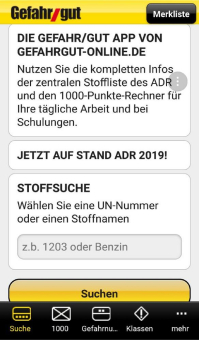 Gefahr/gut App neu mit Stand ADR 2019