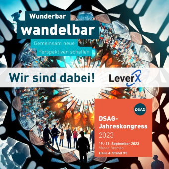 LeverX wird seine SAP-Expertise und Best Practices auf dem DSAG-Jahreskongress 2023 in Bremen vorstellen