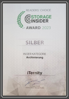 iTernity bei den Readers' Choice Awards von Storage-Insider mit Silber ausgezeichnet