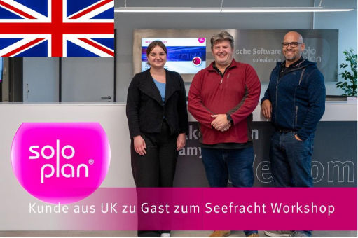 Langjähriger Kunde aus dem UK zu Gast in Soloplan City für einen Seefracht Workshop