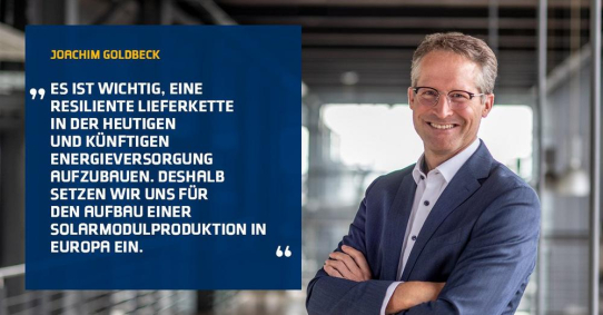 GOLDBECK SOLAR unterstützt Initiative zur europäischen PV-Produktion