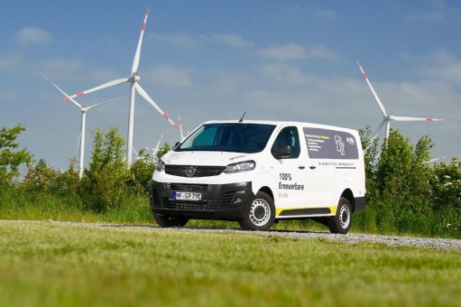 Neuer Wasserstoff-Brennstoffzellen-Transporter von Opel für den mobilen OnSite-Service der Betriebsführung von GP JOULE