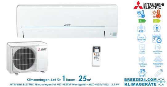 Klimaanlagen - Set von Mitsubishi Electric für 1 Zimmer mit bis zu 25 m²