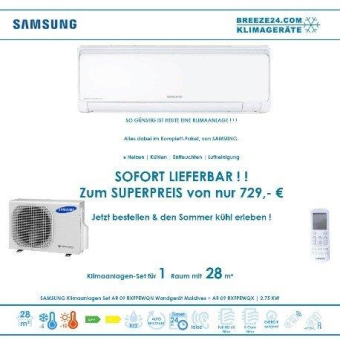 Klimaanlagen - Set von Samsung für 1 Zimmer mit bis zu 28m²