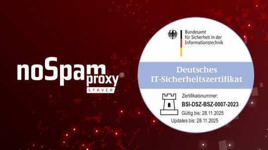 NoSpamProxy erhält als erstes E-Mail-Security-Produkt BSI-Zertifikat nach Beschleunigter Sicherheitszertifizierung (BSZ)