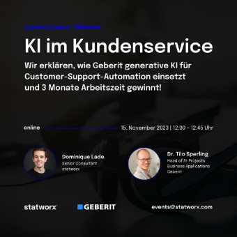 Geberit und statworx präsentieren KI-Lösung für den Kundenservice