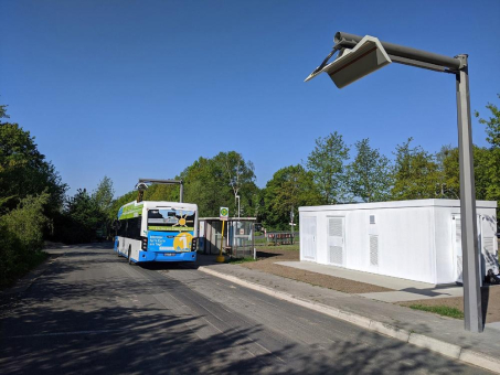 Bau von E-Ladestationen für erste vollelektrische Buslinien in Dresden