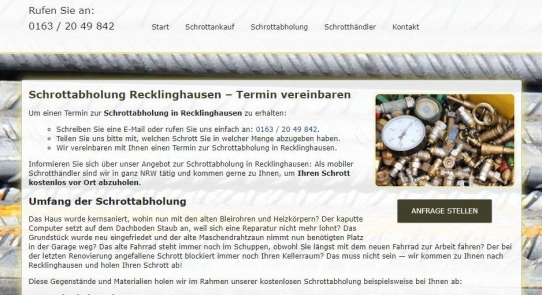 Kostenlose Altmetall- und Eisenabholung in Recklinghausen durch professionelle Schrotthändler