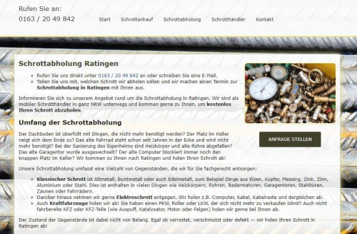 Schrottabholung Ratingen : Wir holen Ihr Schrott kostenlos ab