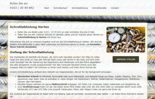 Schrottabholung in Herten : Kostenlose Abholung – privat und gewerbliche