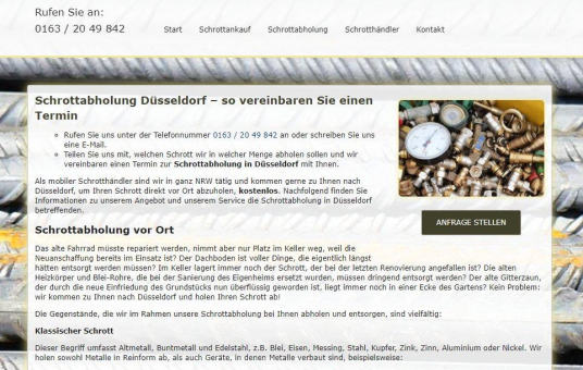 Schrottabholung in Düsseldorf : Abholung Schrott aller Art und holt ihn direkt beim Kunden ab