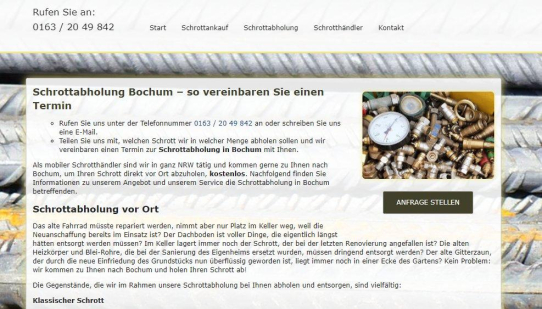 Schrottabholung Bochum: Altmetall Entsorgung