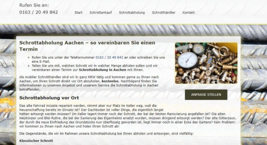 Schrottabholung Aachen: Ankauf & Abholung von Schrott & Altmetallen