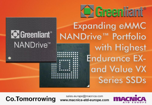 Greenliant erweitert sein eMMC NANDrive™ Portfolio mit Highest Endurance EX Serie- und Value VX Serie-SSDs