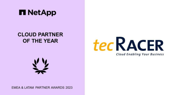 tecRacer wurde auf dem NetApp Partner Summit 2023 EMEA & LATAM zum Cloud-Partner des Jahres 2023 ernannt